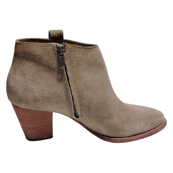 Madewell Brown Suede Leather Billie Stacked Heel Ankle Boots Womens Size 8.5 - Picture 2 of 10